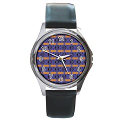 Bitcoin Logo Pattern Round Metal Watch by ExtraAwesomeSauce