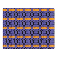 Bitcoin Logo Pattern Premium Plush Fleece Blanket (large) by ExtraAwesomeSauce