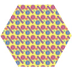 Colorful Bitcoin Pattern Wooden Puzzle Hexagon by ExtraAwesomeSauce