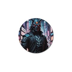 Cyberpunk Demon Samurai Golf Ball Marker (4 Pack)