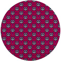 Calavera Cat Art Pattern Uv Print Round Tile Coaster