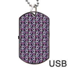 Sugar Skull Cat Pattern Dog Tag Usb Flash (one Side) by ExtraAwesomeSauce