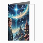 Enchanting Fantasy Night Sky Scene Greeting Card Left