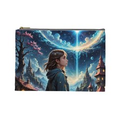 Enchanting Fantasy Night Sky Scene Cosmetic Bag (large) by ExtraAwesomeSauce