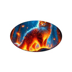 Enchanted Fire Feline Sticker (oval)