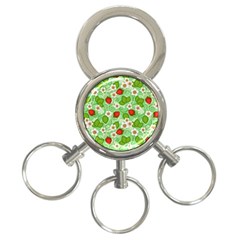 Strawberries Pattern Seamless 3-ring Key Chain