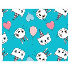 Birtay Cats Bunnies, Koteto Two Sides Premium Plush Fleece Blanket (teen Size) by kyorashop23