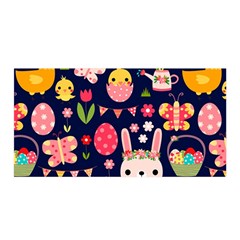 Bunny - Easter Pattern Satin Wrap 35  X 70 