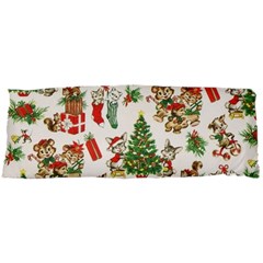 Christmas Texture, Pattern, Red, Tree, Craciun, Green, Christmas 15 x40  Body Pillow Case Dakimakura (two Sides) by kyorashop23