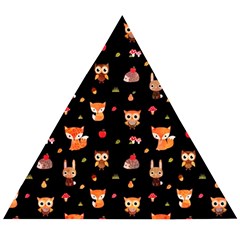 Cool Woodland Animal, Koteto, Scandinavian, Acorn Wooden Puzzle Triangle by kyorashop23