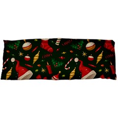 Texture, Pattern, Red, Craciun, Christmas, Hat, Santa, Green 15 x40  Body Pillow Case Dakimakura (two Sides) by kyorashop23