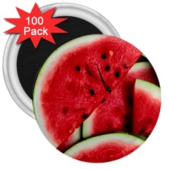 Watermelon, Fruit, Green, Red 3  Magnets (100 Pack)