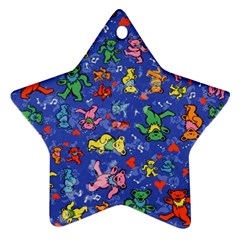 Grateful Dead Dancing Bears Pattern Star Ornament (two Sides)