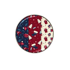 Flat Design Christmas Pattern Collection Art Hat Clip Ball Marker (4 Pack)