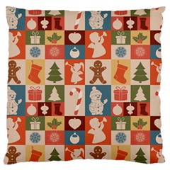 Cute Christmas Seamless Pattern Vector  - Large Cushion Case (two Sides)