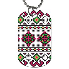 Ukrainian Folk Seamless Pattern Ethnic Ornament Border Element Traditional Dog Tag (two Sides) by Grandong