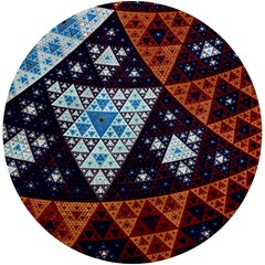 Fractal Triangle Geometric Abstract Pattern Uv Print Round Tile Coaster