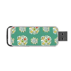 Retro 1960s Flowers Pattern 2 Portable Usb Flash (one Side)