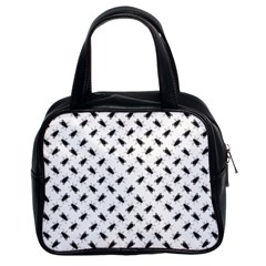 Fly Phot Motif Seamless Black And White Pattern Classic Handbag (two Sides)