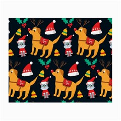 Funny Christmas Pattern Background Small Glasses Cloth (2 Sides)