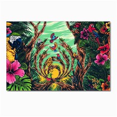 Monkey Tiger Bird Parrot Forest Jungle Style Postcard 4 x 6  (pkg Of 10)