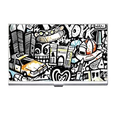 New York City Nyc Broadway Doodle Art Business Card Holder by Grandong