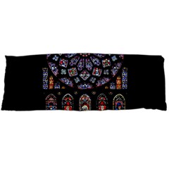 Chartres Cathedral Notre Dame De Paris Stained Glass One Side Body Pillow Cases by Grandong