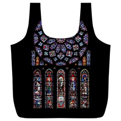 Chartres Cathedral Notre Dame De Paris Stained Glass Full Print Recycle Bag (xl) by Grandong