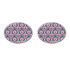 Retro 1880s Flowers Pattern 22 Cufflinks (oval)