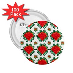 Retro 1880s Flowers Pattern 13 2 25  Buttons (100 Pack) 