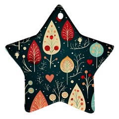 Christmas Tree Pattern Star Ornament (two Sides)