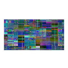 Glitch Chaos Print Satin Wrap 35  X 70  by dflcprintsclothing