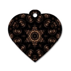 Bronze Age Mandala Dog Tag Heart (two Sides) by MRNStudios