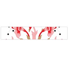 A Design Of A Red Flower On A White Background Large Premium Plush Fleece Scarf 