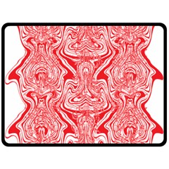 A Red And White Image Of A Pattern On A White Background Two Sides Fleece Blanket (large)