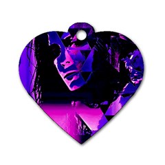 Counting Coup Ultraviolet Dog Tag Heart (two Sides) by MRNStudios