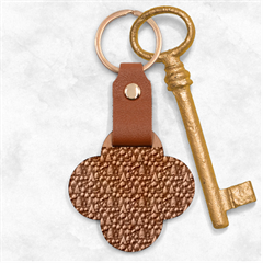 Vintage Style Christmas Decoration Pattern Motif Engraved Wood Key Chain by dflcprintsclothing