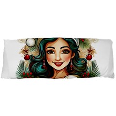 Young Woman With Santa Claus Clothes Isolated Illustration Wb 15 x40  Body Pillow Case Dakimakura (two Sides) by dflcprintsclothing