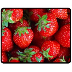 Strawberry, Berries, Fresh, Red Fleece Blanket (medium)