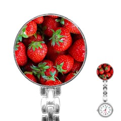 Strawberry, Berries, Fresh, Red Stainless Steel Nurses Watch