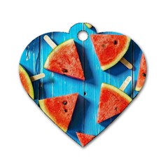 Watermelons, Fruits Dog Tag Heart (two Sides)