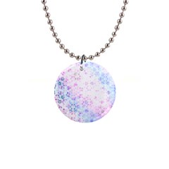 Digital Art Artwork Abstract Pink Purple 1  Button Necklace