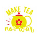 Make Tea Not War  Two Sides Premium Plush Fleece Blanket (Mini) 35 x27  Blanket Back