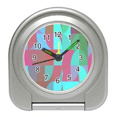 Geometric Ocean Purple Blue Pink Travel Alarm Clock