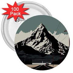 Mountains 3  Buttons (100 Pack) 