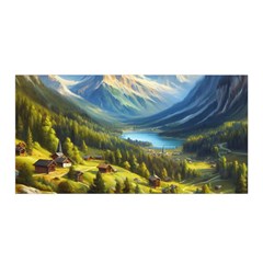 Forest Landscape Nature Trees Satin Wrap 35  X 70 