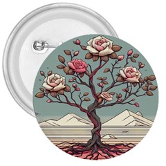 Roses Flowers Bloom Nature Blossom 3  Buttons