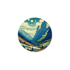 Mountains Nature Forest Landscape Golf Ball Marker (10 Pack)