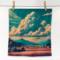 Mountains Countryside Agriculture Face Towel