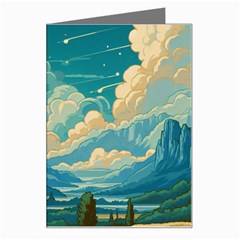 Mountains Rural Countryside Sky Greeting Card